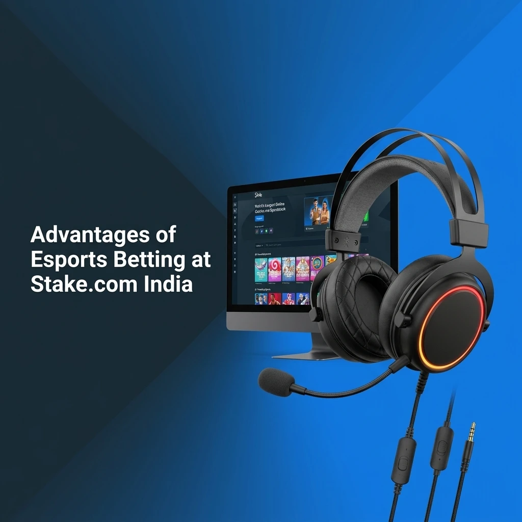 Advantages of esports betting at Stake.com India including odds, UPI payments, mobile support and 24/7 chat