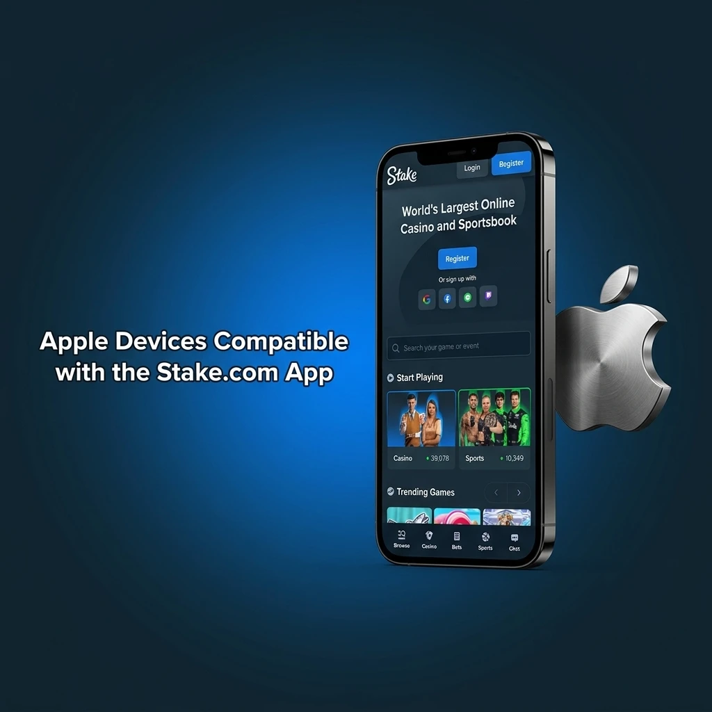Apple devices compatible with Stake.com app including iPhone 7 to 14, iPad Air, iPad Pro, and iPod Touch 7th gen