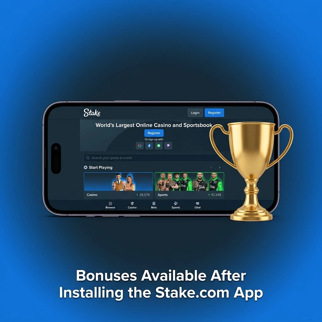 Stake.com app bonuses including weekly raffle, daily races, and slot promotions available for Indian players
