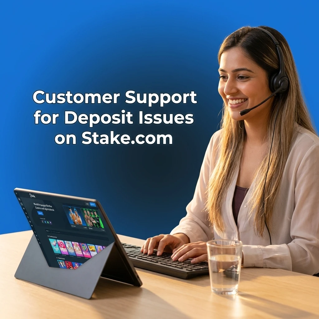 Stake.com customer support options for deposit issues including live chat, email, Help Centre, and community forum