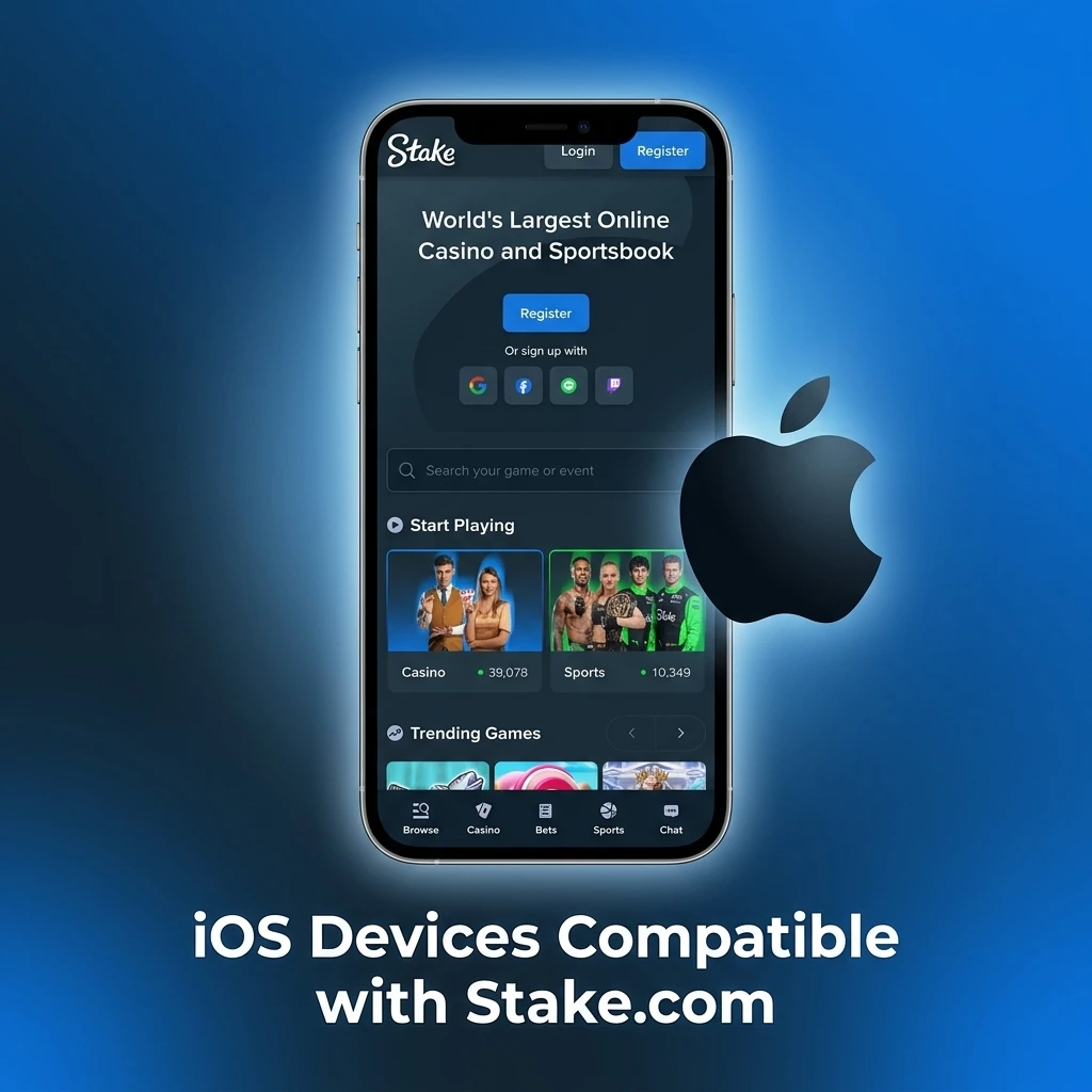 List of iOS devices compatible with Stake.com PWA including iPhone 15 Pro Max, iPhone 11, iPad Air and more Apple devices
