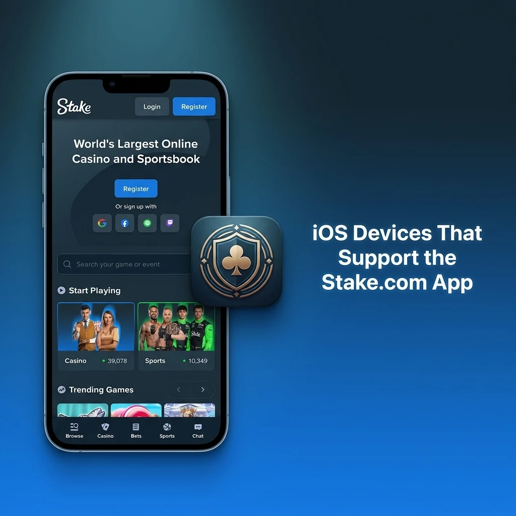 Apple iPhones and iPads compatible with Stake.com PWA app on iOS 13 or later, including iPhone 11 to iPhone 15 Pro Max