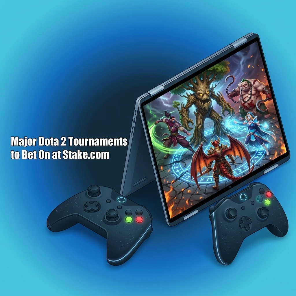 Dota 2 major tournaments to bet on at Stake.com including The International, ESL One, BLAST and PGL events