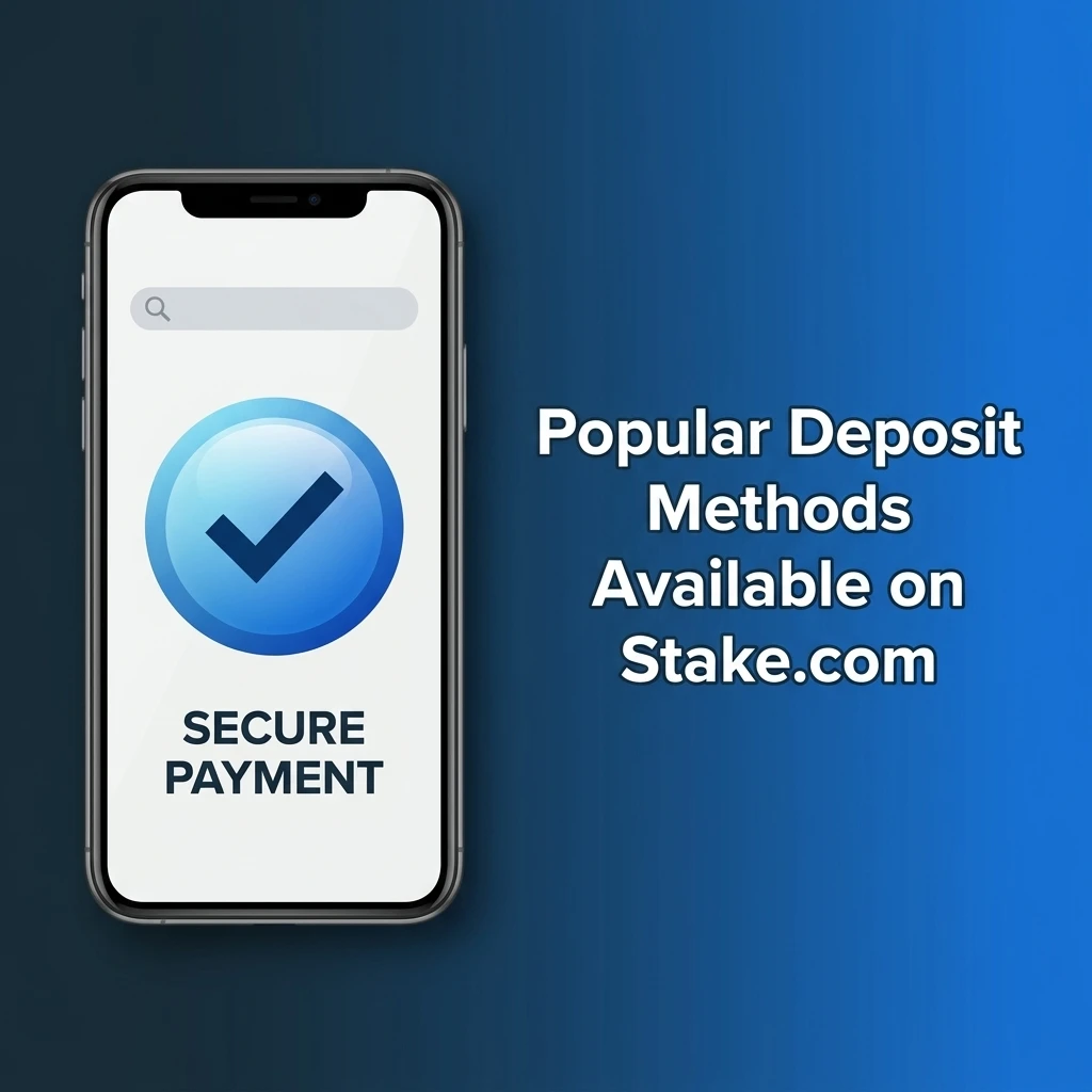Stake.com popular deposit methods including BTC, ETH, USDT, SOL, XRP, TRX, LTC, DOGE, BNB and USDC