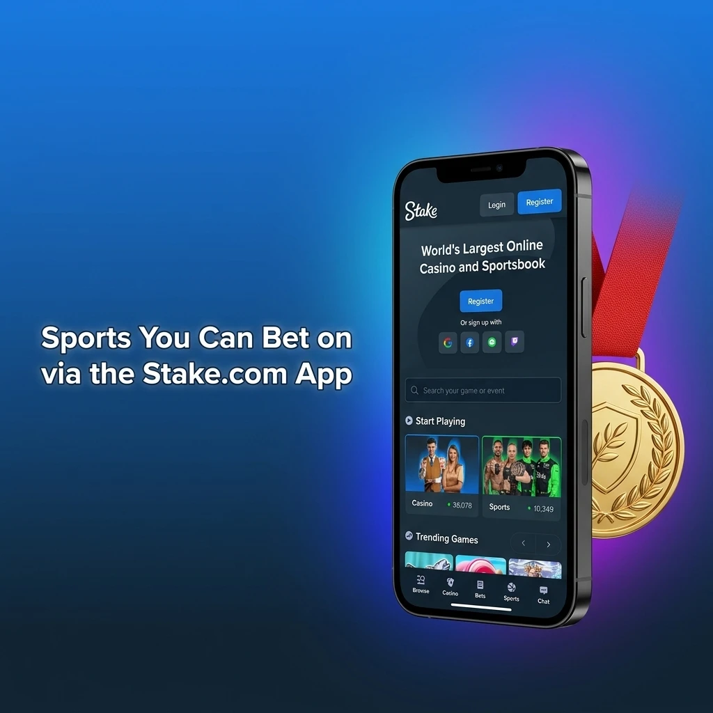 Sports betting options on Stake.com app including cricket, football, kabaddi, tennis, esports and more for Indian players