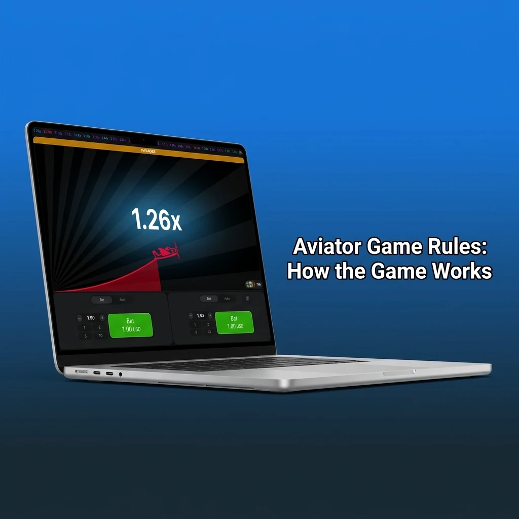 Aviator game rules showing plane taking off with rising multiplier and cash-out button gameplay mechanics