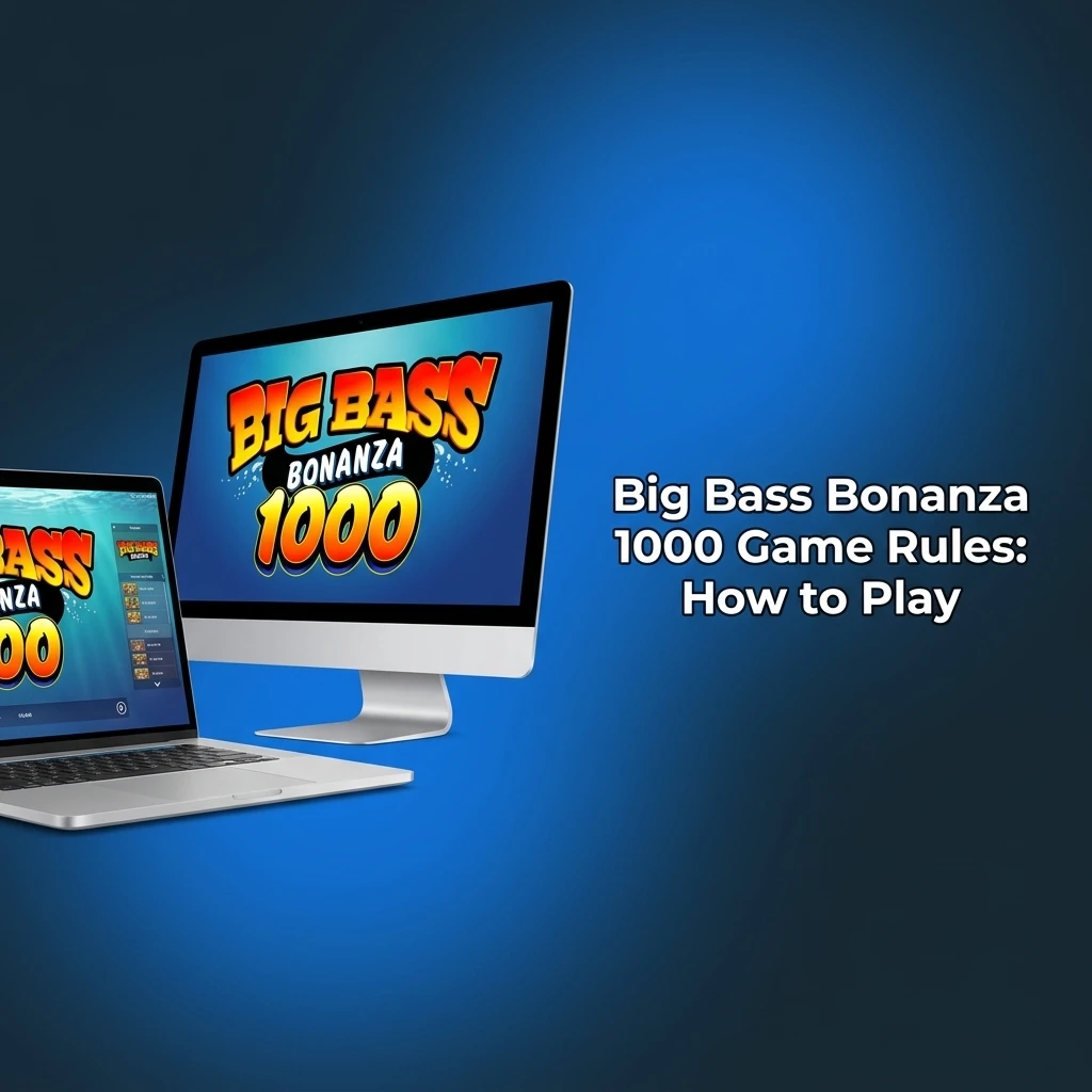 Big Bass Bonanza 1000 slot game rules showing 5-reel fishing-themed gameplay with wild fisherman and free spins feature