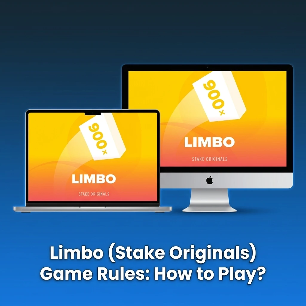 Limbo Stake Originals game with multiplier betting mechanic showing target multiplier selection and payout rules