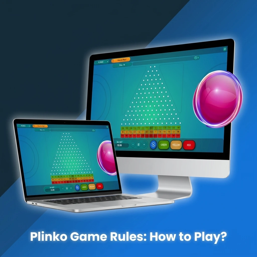 Plinko game board with pegs and multiplier slots showing how a ball drops through rows in an instant win game