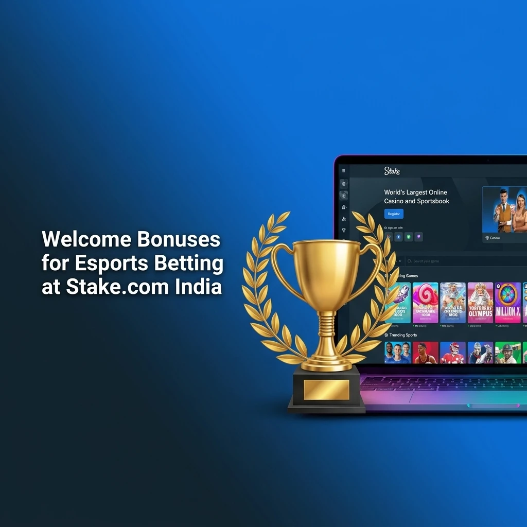 Stake.com India esports betting welcome bonuses including 75K weekly raffle and 100K daily races promotions