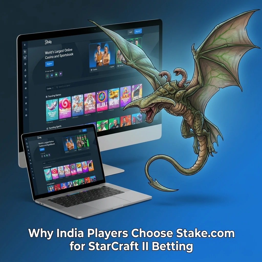 Stake.com SC2 betting features for India players including odds, crypto payments, promotions, and mobile app